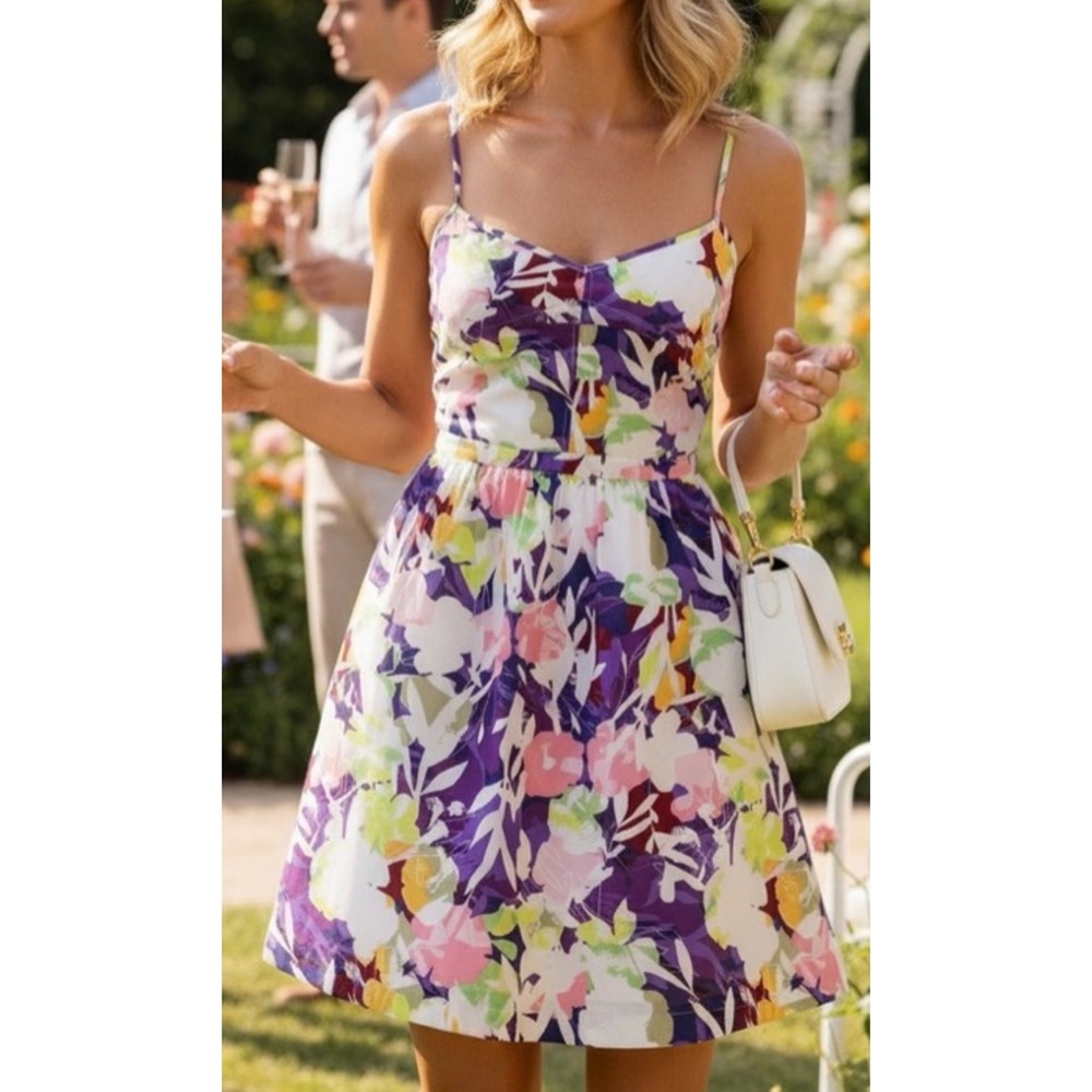 NWT J.Crew Floral Cami Spaghetti Strap Mini Sundress MultiColor Pocket Size 8‎ - Picture 12 of 12